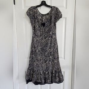 Navy And White Cotton Handblock Print (Lined) Fits 8-10  in EUC.